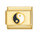 Eslabón dorado con símbolo yin yang