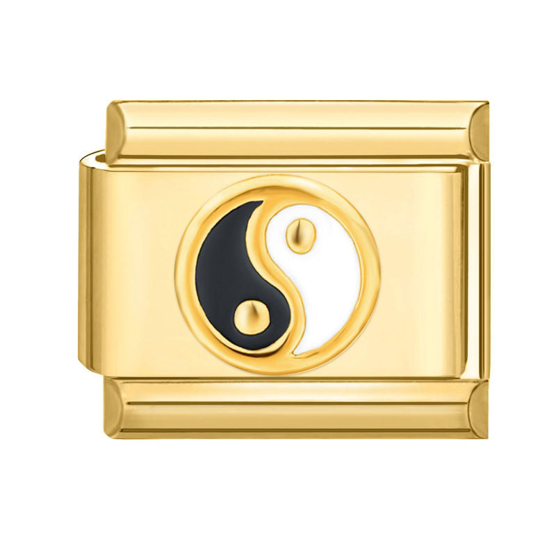 Eslabón dorado con símbolo yin yang