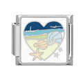 Corazón de playa con estrella de mar