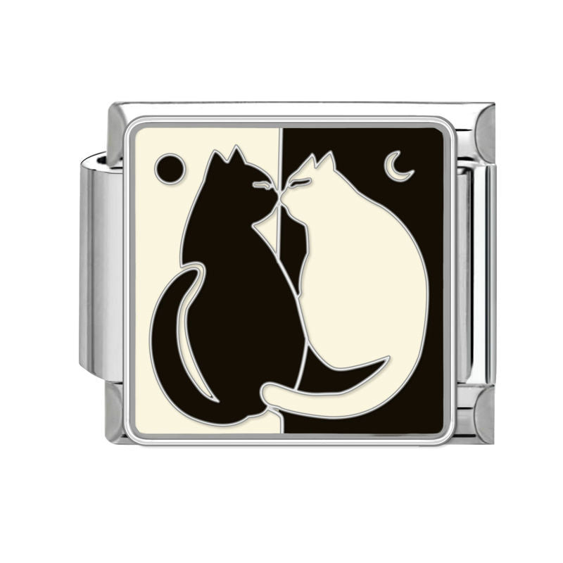 Gatos blanco y negro yin yang
