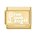 Eslabón dorado con Live Love Laugh