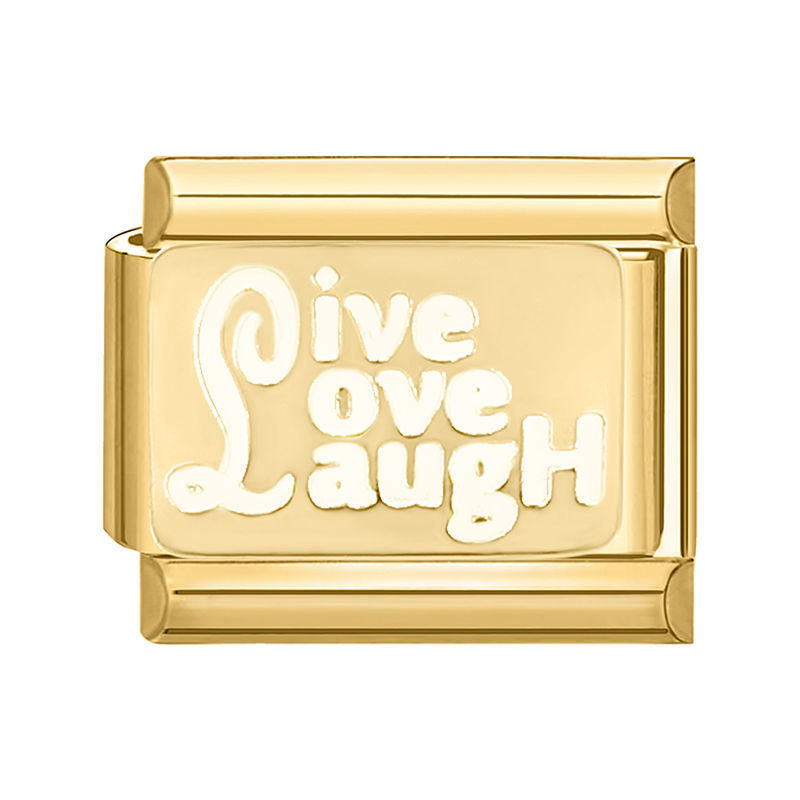 Eslabón dorado con Live Love Laugh