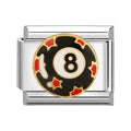 Bola de billar 8 con estrellas rojas