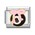 Bola de billar 8 con lazo rosa