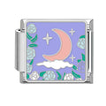 Luna rosa con flores