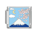 Monte Fuji con flores de cerezo