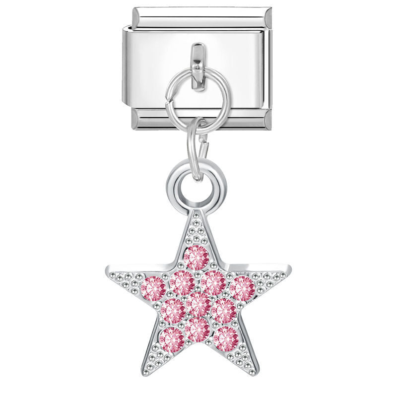 Estrella con circonitas rosas