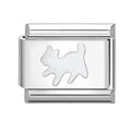 Gato plateado siluetado