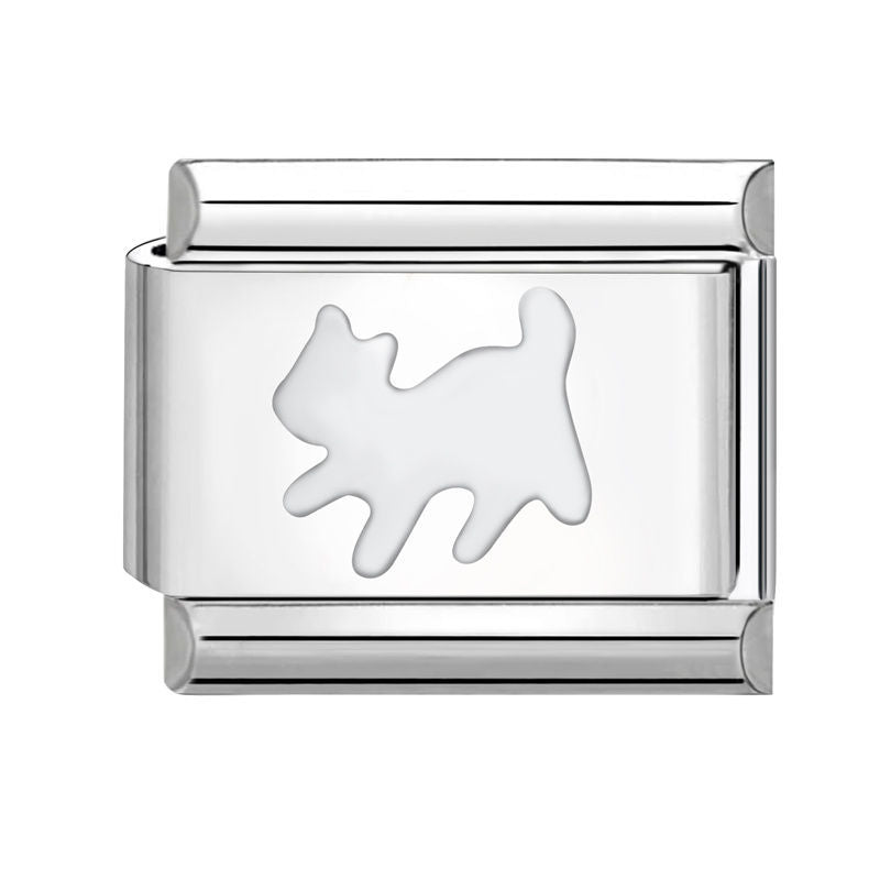 Gato plateado siluetado