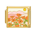 Campo de flores naranjas
