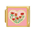 Corazón con rosas rojas