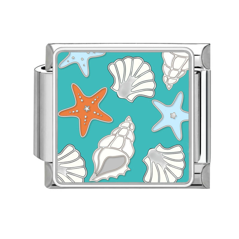Estrellas de mar y conchas turquesa