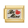 Frase "be mine" con corazón