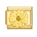Flor dorada con circonita amarilla