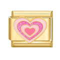 Corazón degradado rosa con purpurina