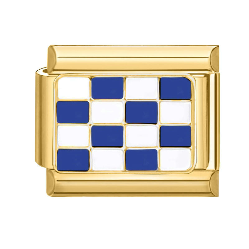 Estampado de cuadros azules y blancos