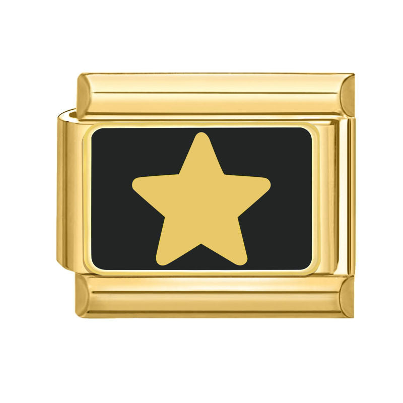 Estrella dorada sobre fondo negro