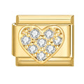 Corazón dorado con circonitas