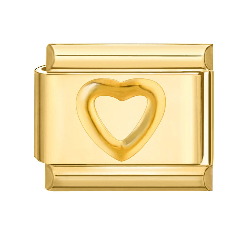 Corazón dorado calado