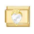 Corazón de cristal con detalle dorado