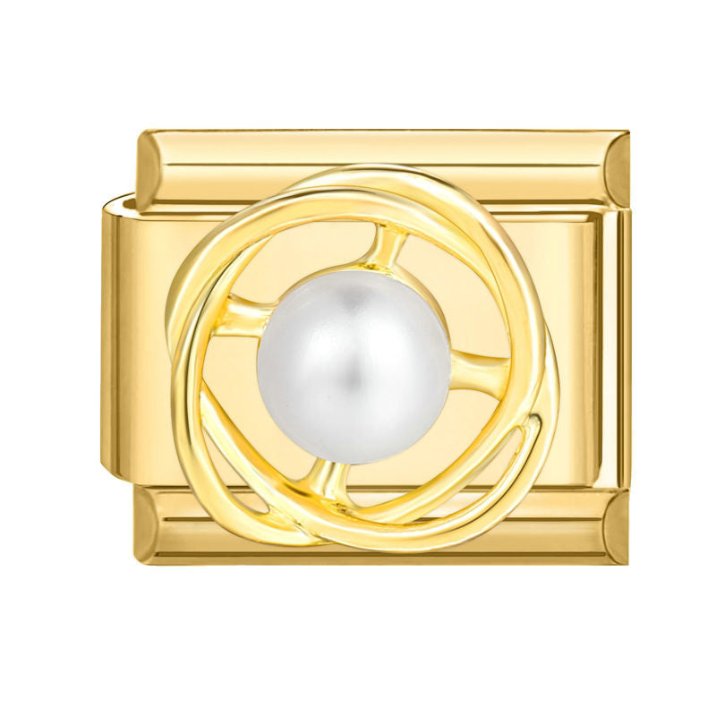 Colgante dorado con perla