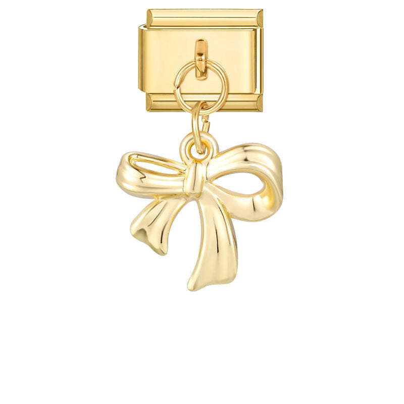 Colgante lazo dorado liso
