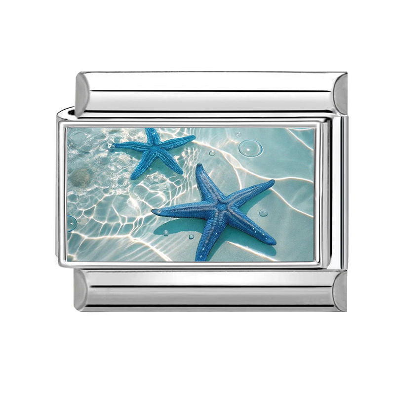 Estrellas de mar azules en el agua