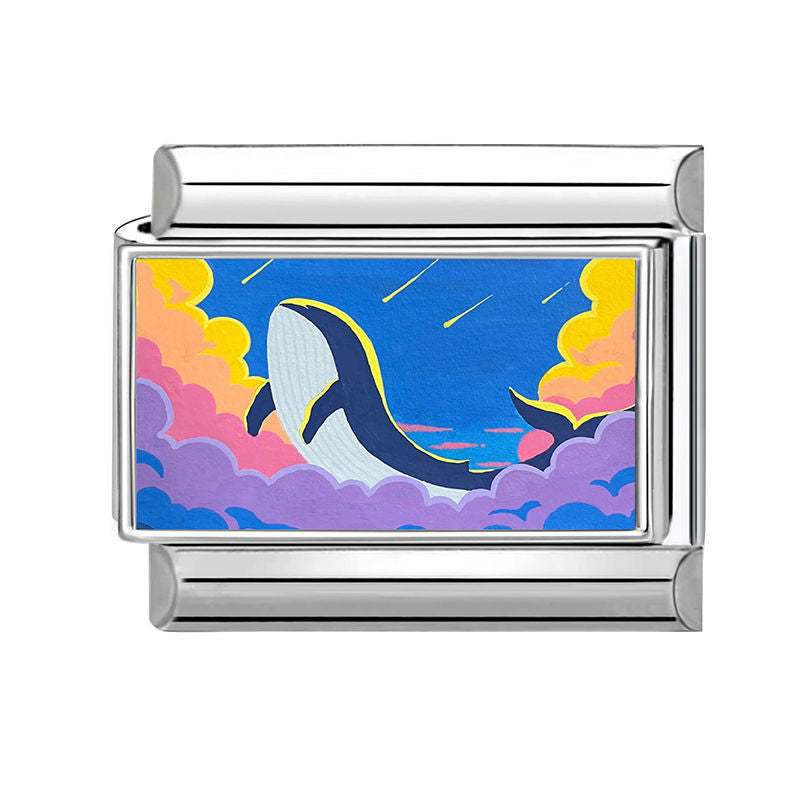 Orca saltando entre nubes