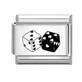 Dados con corazones blanco y negro