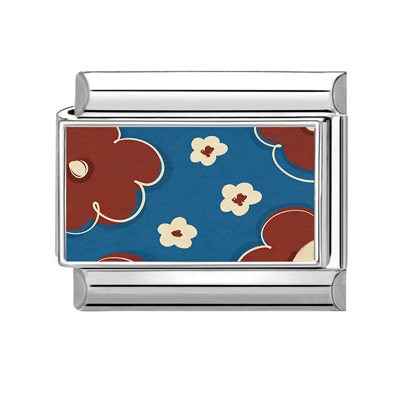 Estampado floral azul y blanco