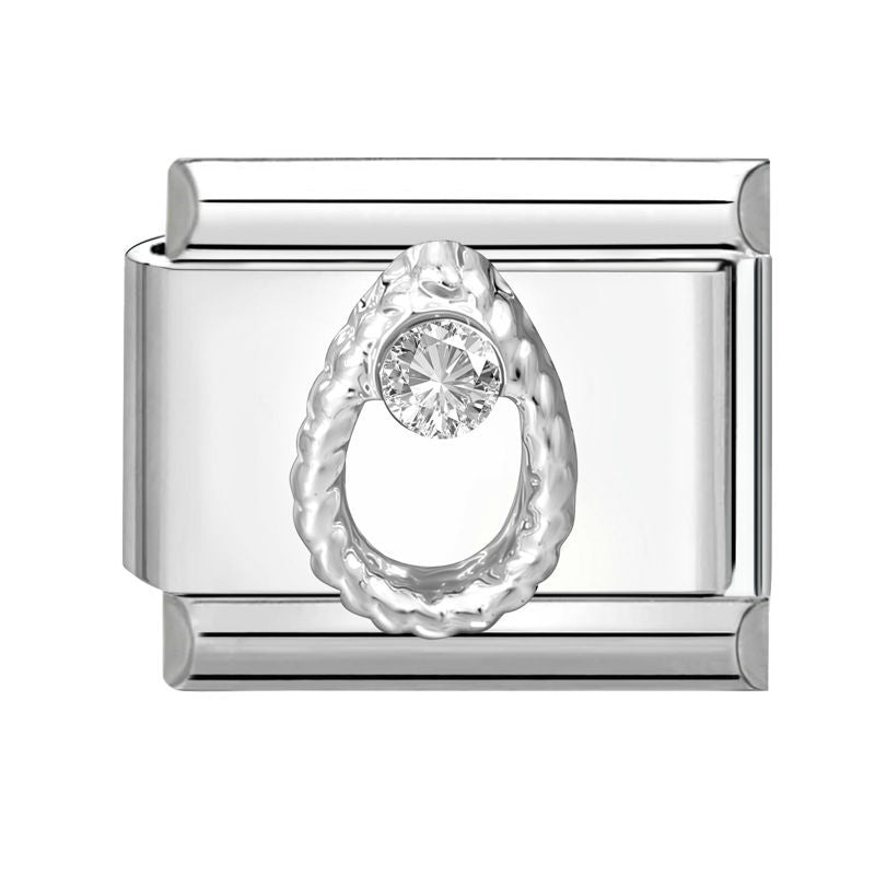 Eslabón con anillo y circonita blanca