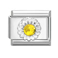 Eslabón con margarita y circonita amarilla