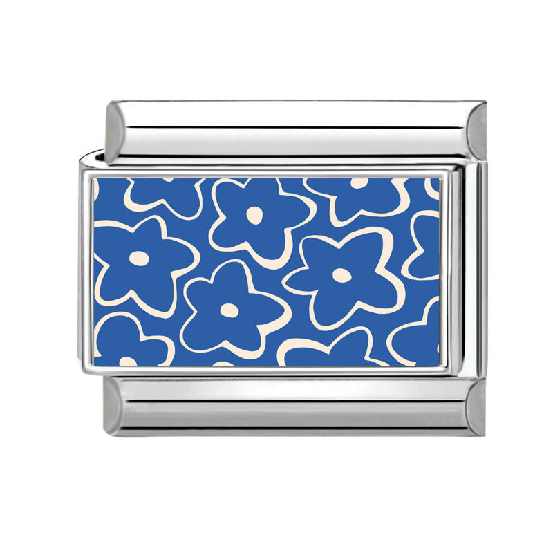 Estampado de flores azules