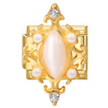 Colgante dorado ornamentado con perla y circonitas
