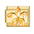 Flor de cristal dorado