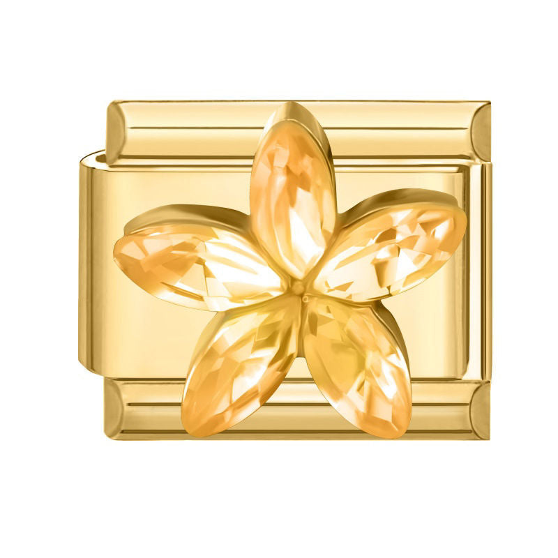 Flor de cristal dorado