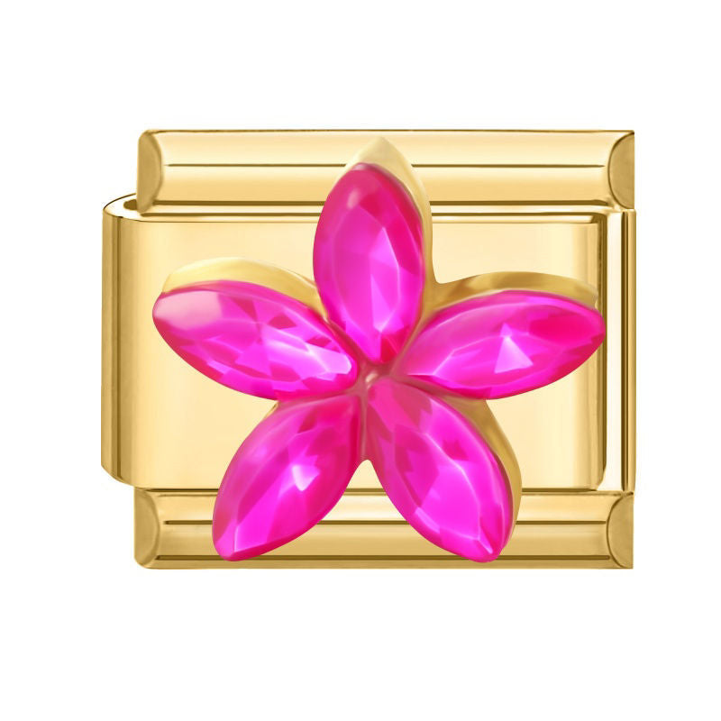 Flor de cristal fucsia