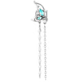 Colgante turquesa con cadenas y perlas