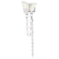Mariposa blanca con perlas colgantes