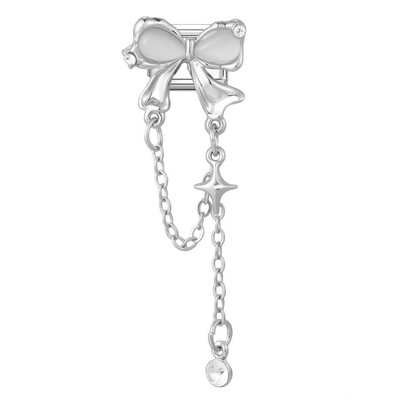 Lazo plateado con cadena colgante