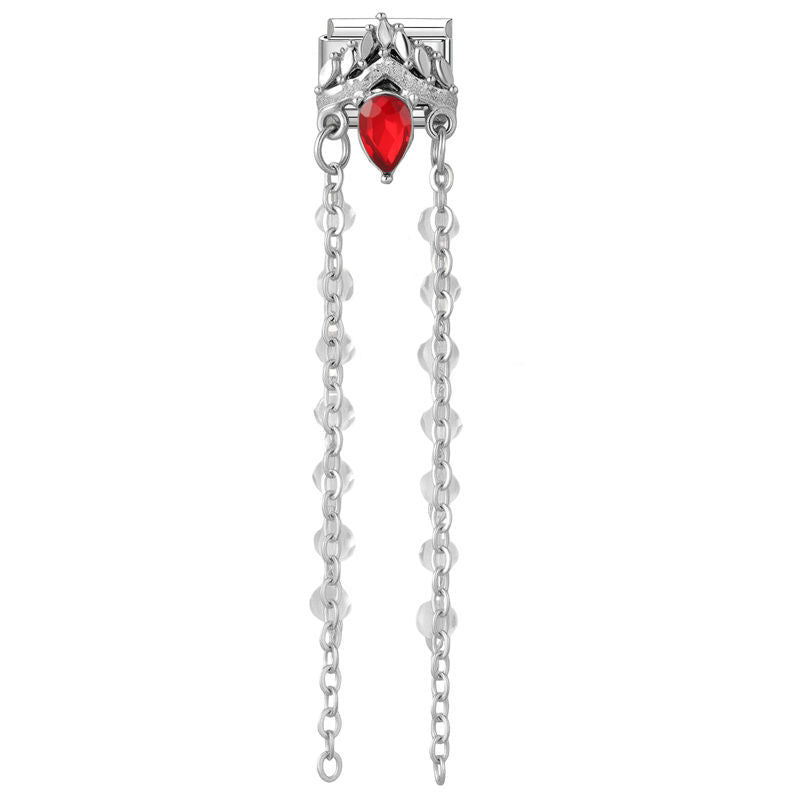 Corona con gota roja y cadena