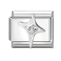 Eslabón con estrella brillante y circonita