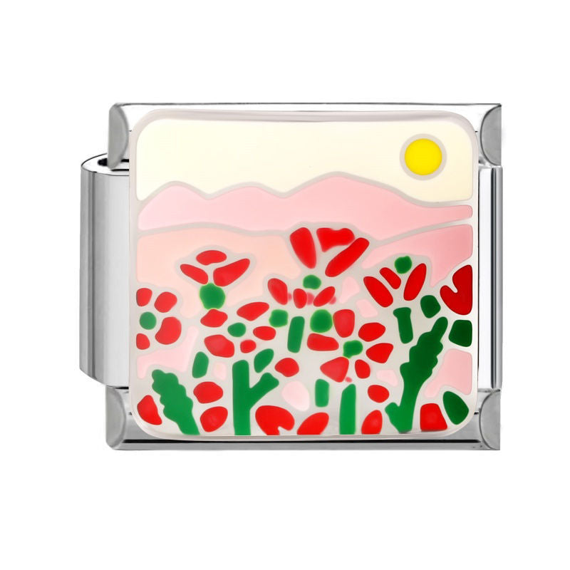 Campo de amapolas con sol