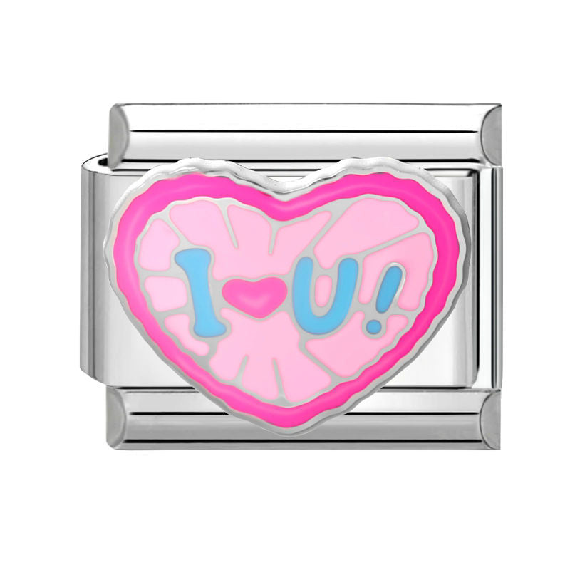 Frase "i love u" con corazón