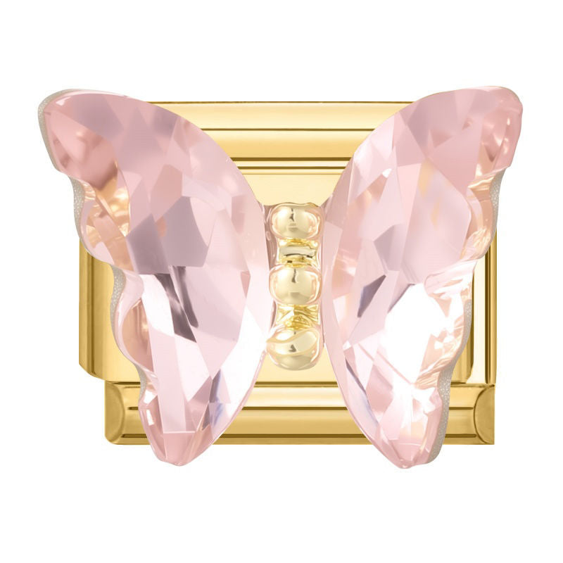 Mariposa de cristal rosa