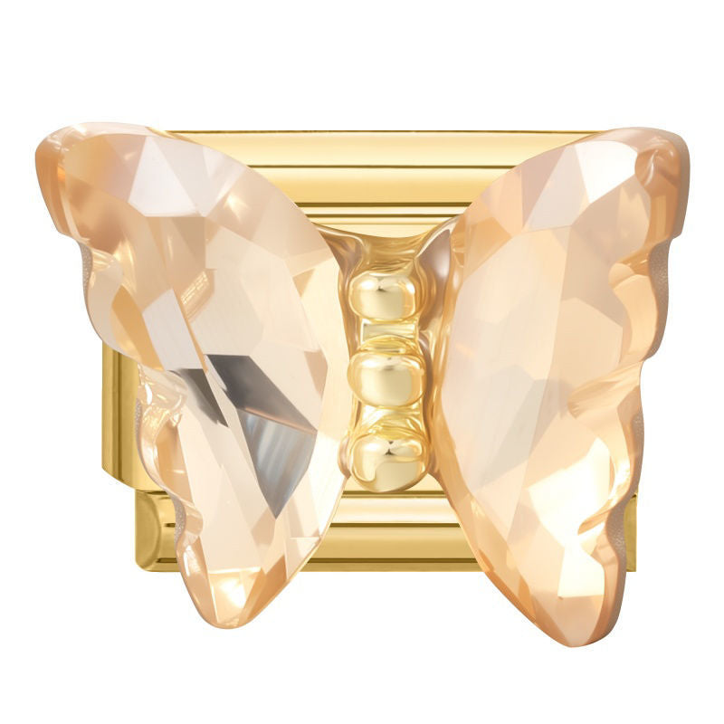 Mariposa de cristal champán