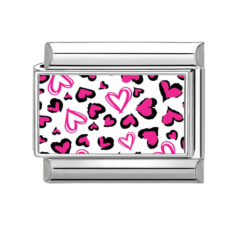 Estampado de corazones rosas y negros