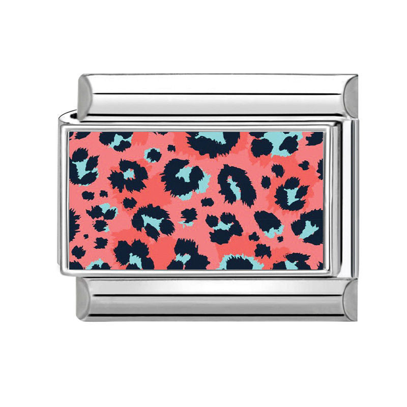 Estampado de leopardo coral y azul