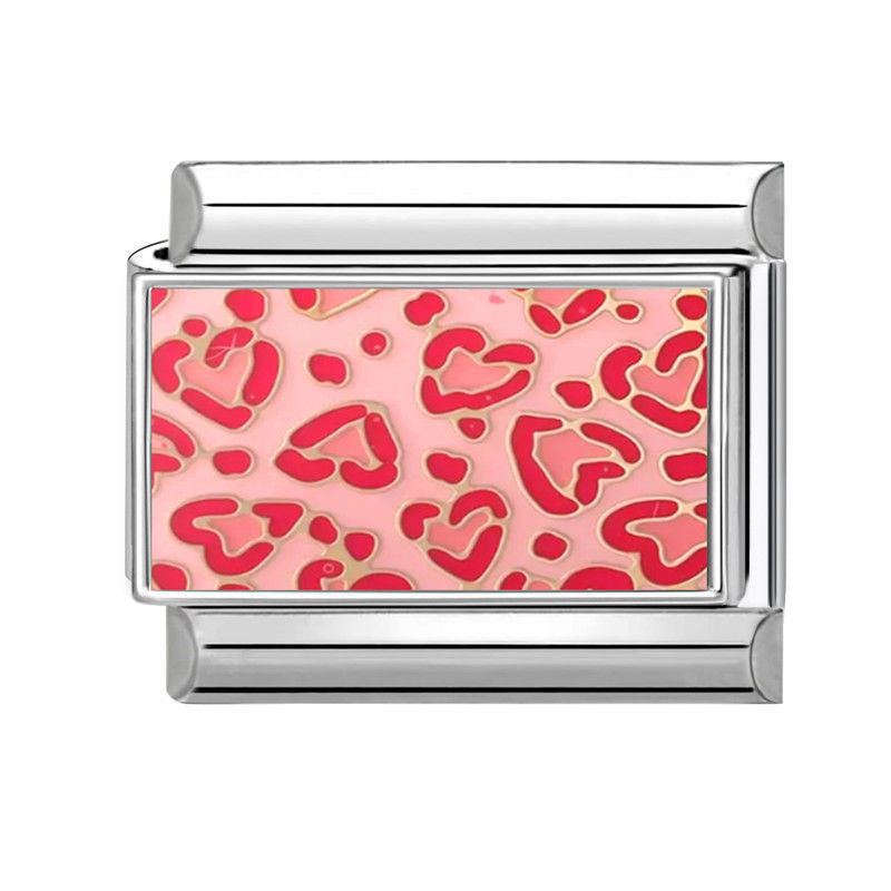 Estampado de corazones rojos