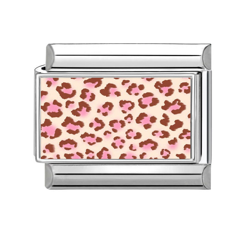 Estampado de leopardo rosa y marrón